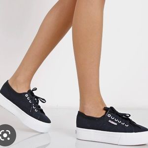 Navy Platform Superga Size 7